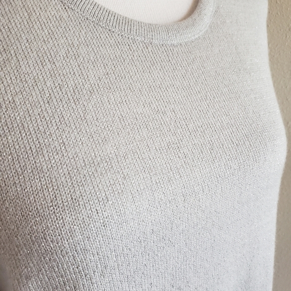 REBECCA MALONE/CREW NECK SWEATER/SILVER GRAY/ SZ L - Picture 6 of 9